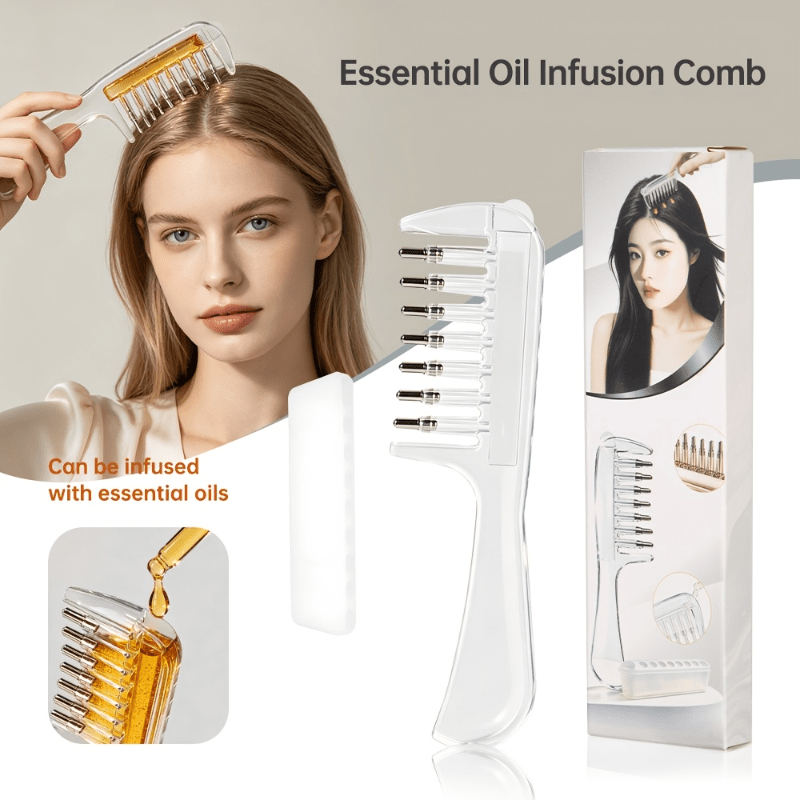 Hair Care Tonic - Transparante essentiële olie-infusie haar kam, herbruikbare