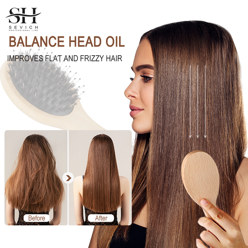 Hair Care Naturally - Natuurlijke Varkenshaar Haar Pluizige Kam Houten