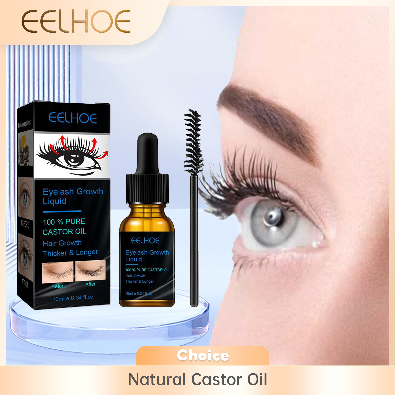 Hair Care Tonic - Castorolie Wimpergroei Serum voor Mannen Vrouwen