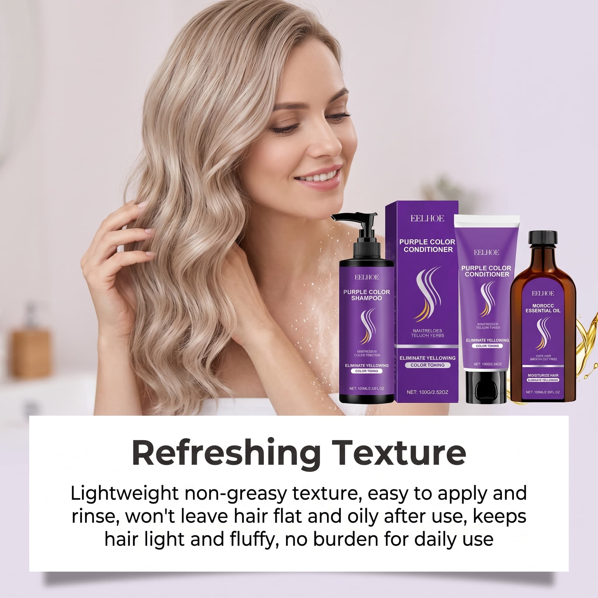 Paarse Shampoo Set met Conditi - Hair Care Serum recensie en prijs
